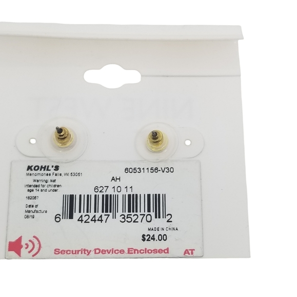 NINE WEST CRYSTAL STUD COLLECTION THREE PAIR BUNDLE EARRINGS - Picture 5 of 7